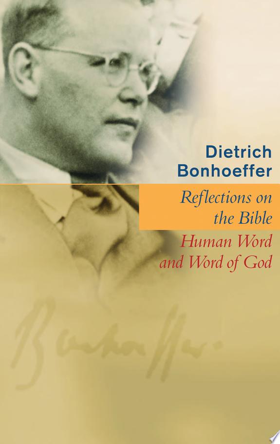 Reflections on the Bible by Dietrich Bonhoeffer book cover