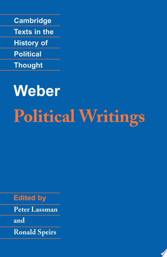 Weber: Political Writings by Max Weber book cover