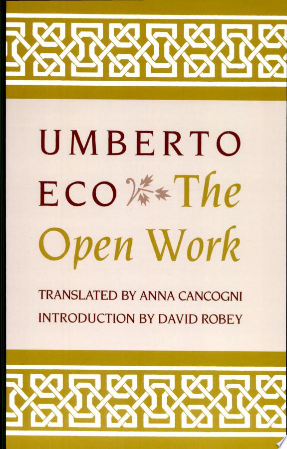 The Open Work by Umberto Eco book cover
