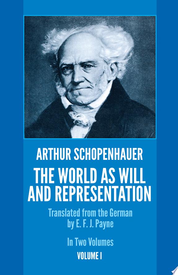The World as Will and Representation by Arthur Schopenhauer book cover