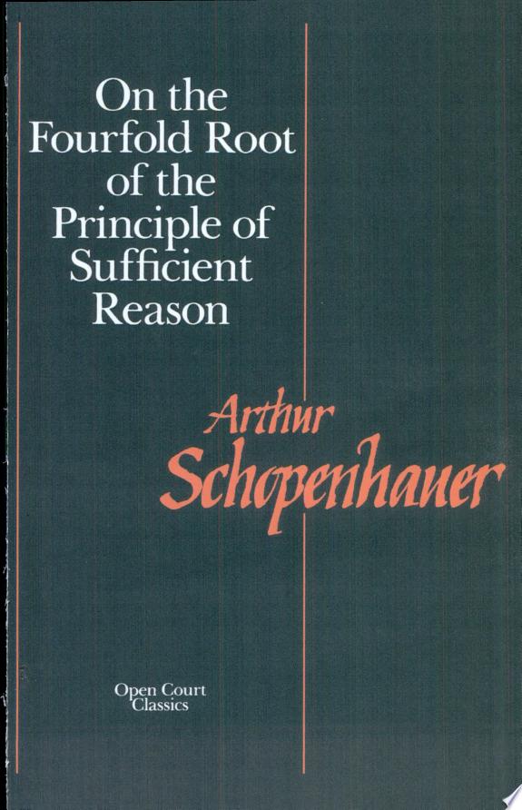 On the Fourfold Root of the Principle of Sufficient Reason by Arthur Schopenhauer book cover
