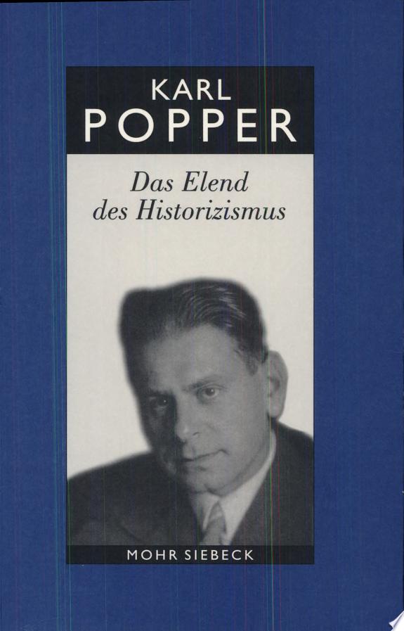Das Elend des Historizismus. Studienausgabe by Karl R. Popper book cover