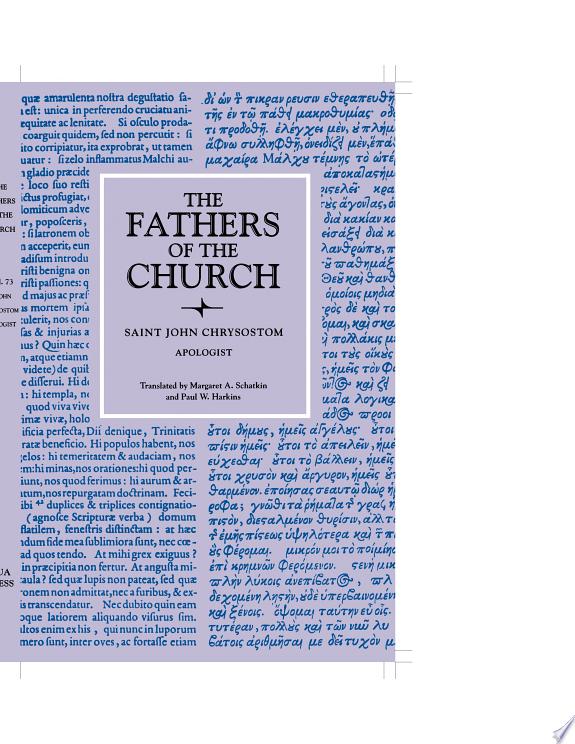 Apologist (The Fathers of the Church, Volume 73) by John Chrysostom book cover