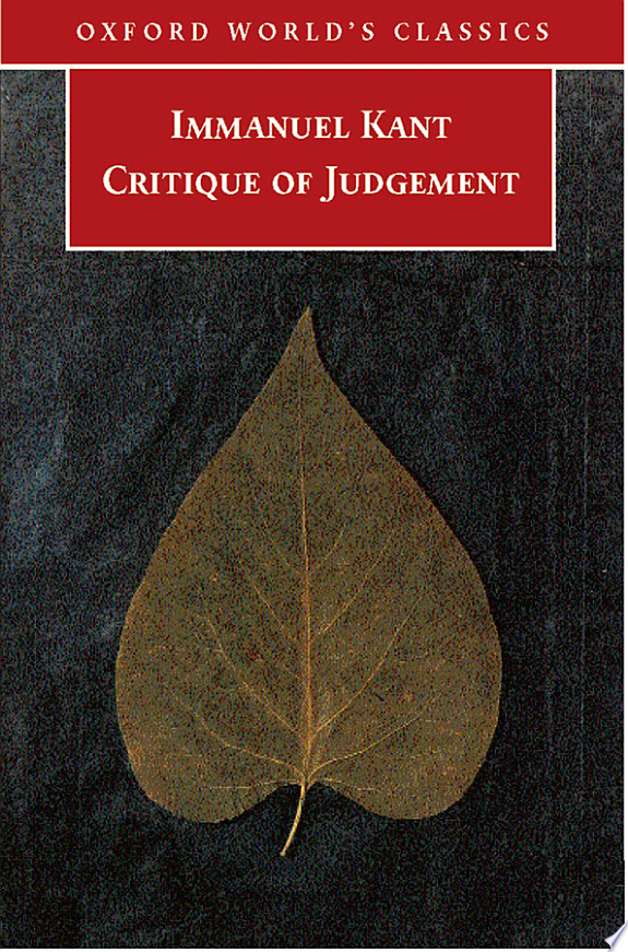 Critique of Judgement by Immanuel Kant book cover