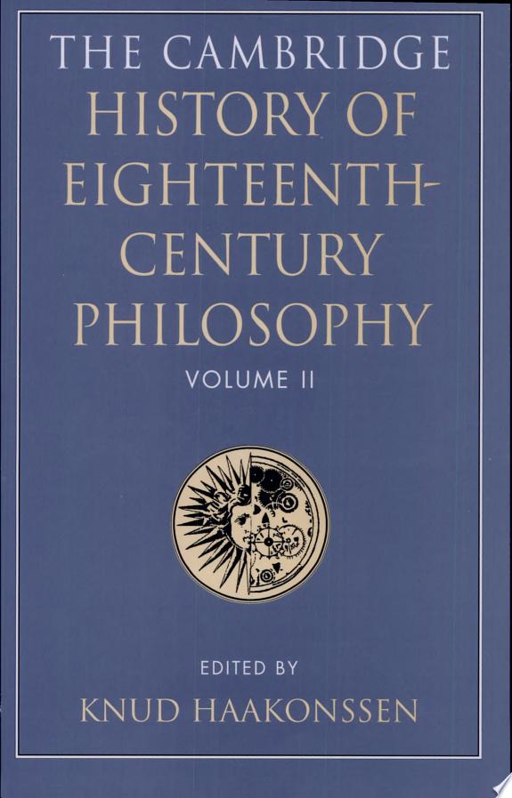 The Cambridge History of Eighteenth-century Philosophy by Knud Haakonssen book cover