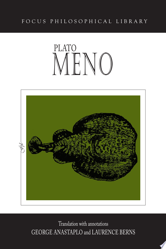 Meno by Plato book cover