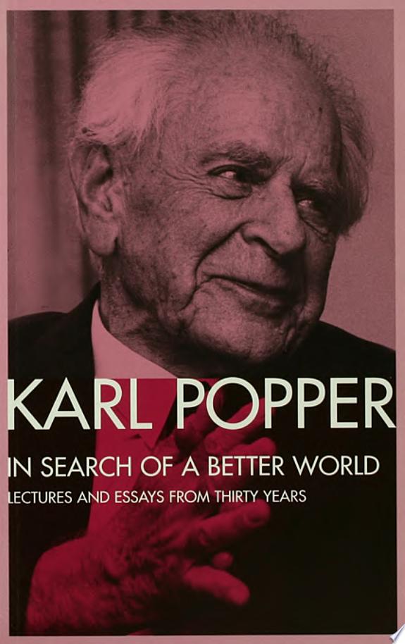 In Search of a Better World by Karl Popper book cover