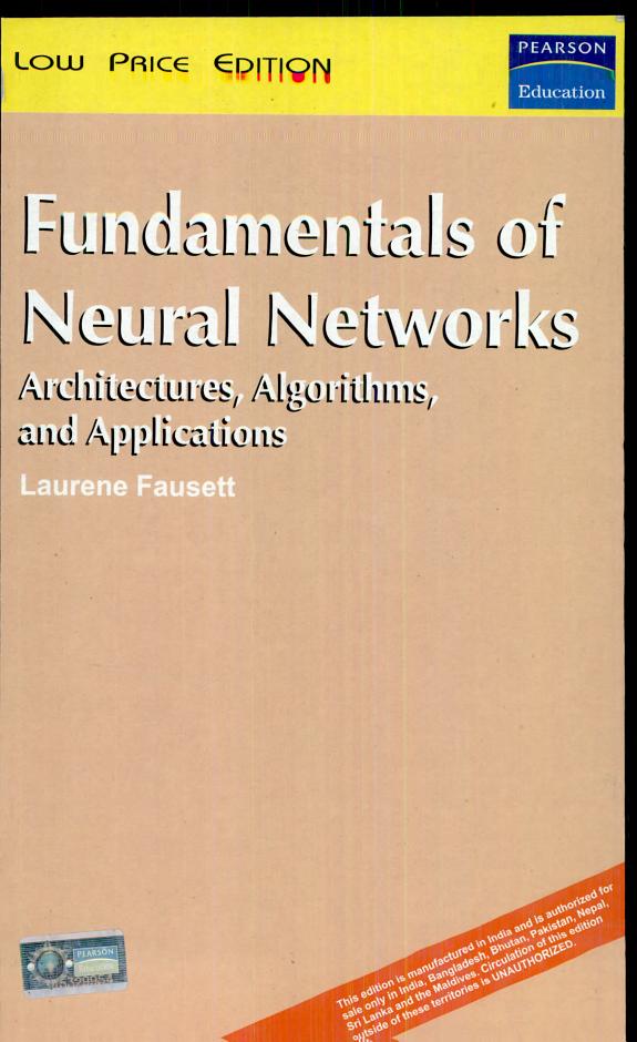 Fundamentals of Neural Networks: Architectures, Algorithms and Applications by Laurene V. Fausett book cover