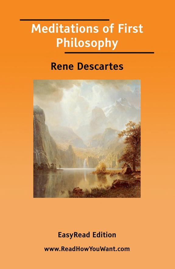 Meditations of First Philosophy by René Descartes book cover