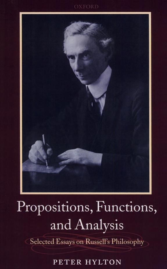 Propositions, Functions, and Analysis:Selected Essays on Russell's Philosophy by Peter Hylton book cover
