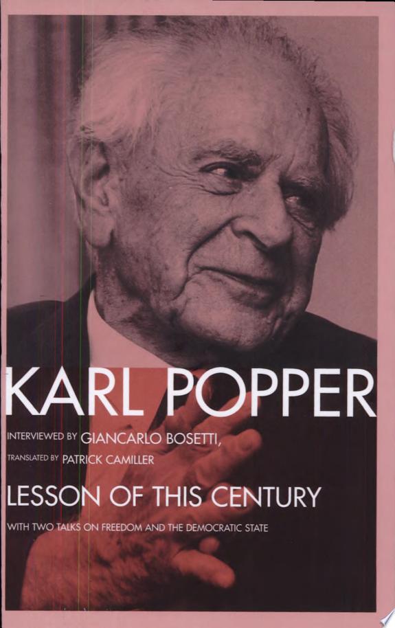 The Lesson of this Century by Karl Popper book cover