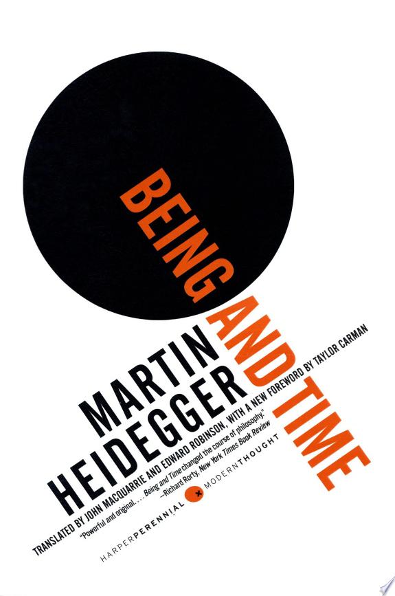Being and Time by Martin Heidegger book cover