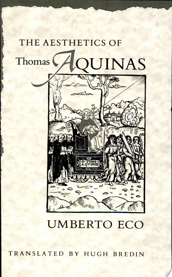 The Aesthetics of Thomas Aquinas by Umberto Eco book cover