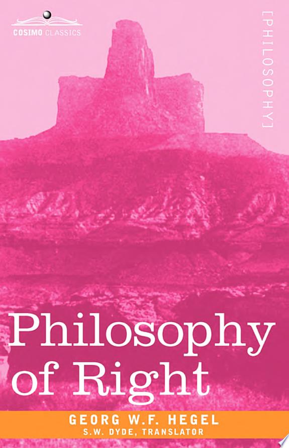 Philosophy of Right by Georg Wilhelm Friedrich Hegel book cover