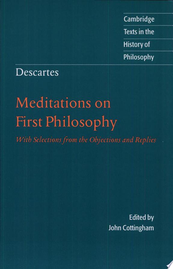 Descartes: Meditations on First Philosophy by René Descartes book cover