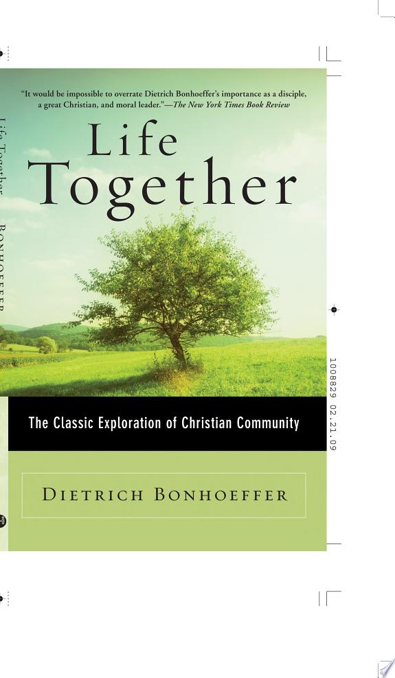 Life Together by Dietrich Bonhoeffer book cover