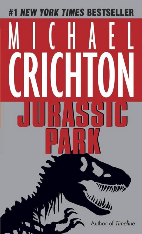 Jurassic Park by M. Crichton, Michael Crichton book cover