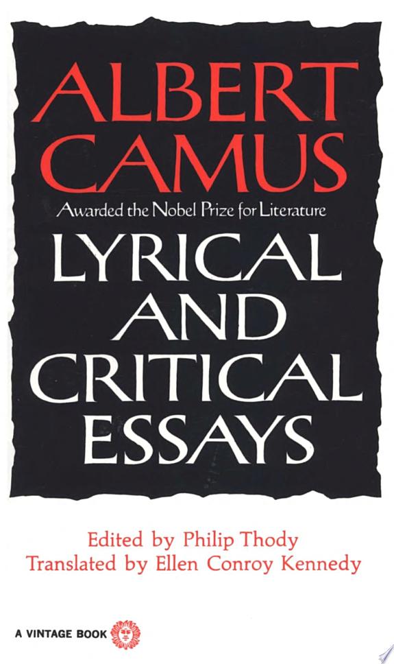 Lyrical and Critical Essays by Albert Camus book cover
