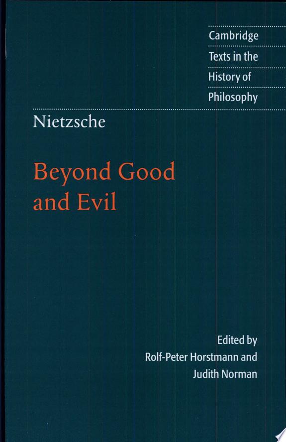 Nietzsche: Beyond Good and Evil by Friedrich Nietzsche book cover