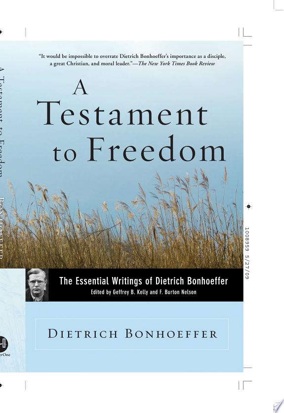 A Testament to Freedom by Dietrich Bonhoeffer book cover