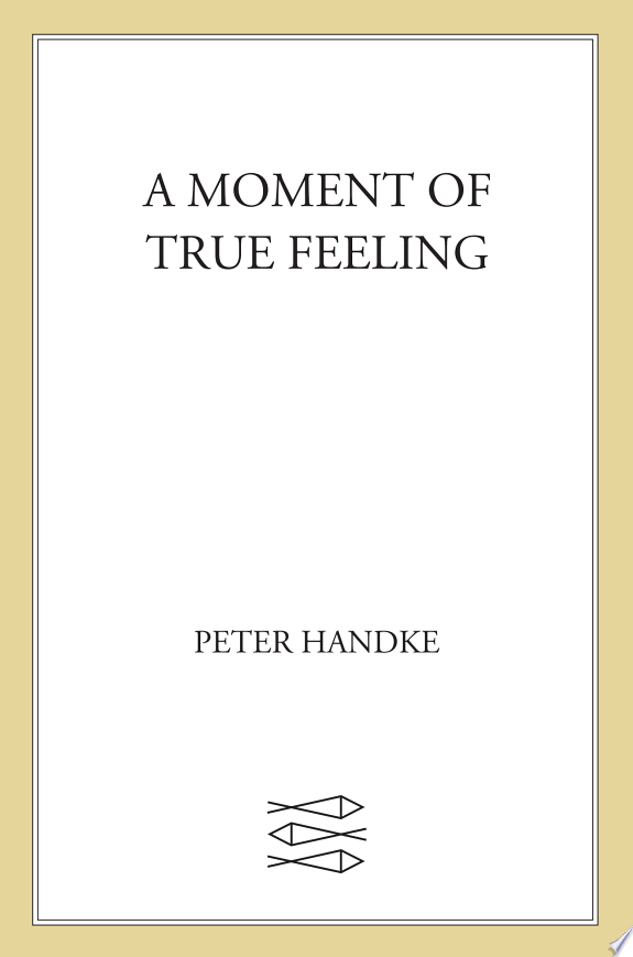 A Moment of True Feeling by Peter Handke book cover