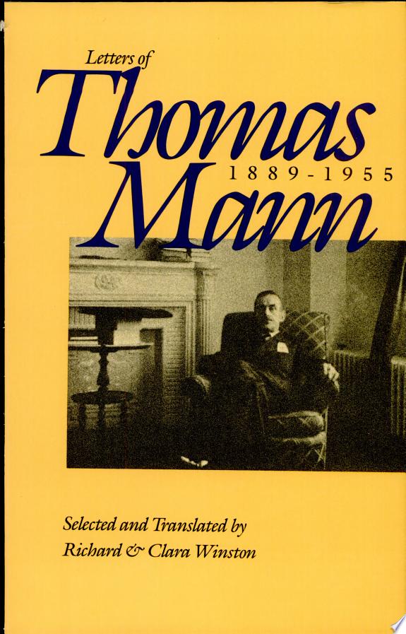 Letters of Thomas Mann, 1889-1955 by Thomas Mann book cover