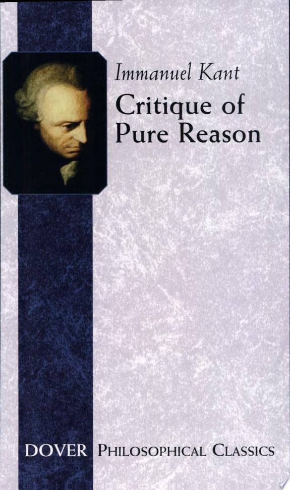 Critique of Pure Reason by Immanuel Kant book cover