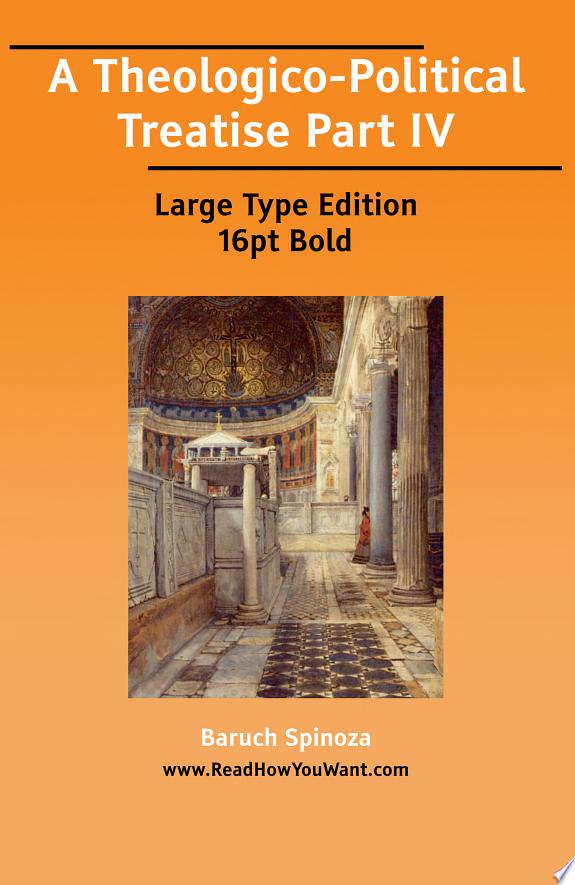 TheologicoPolitical Treatise A by Benedictus de Spinoza book cover