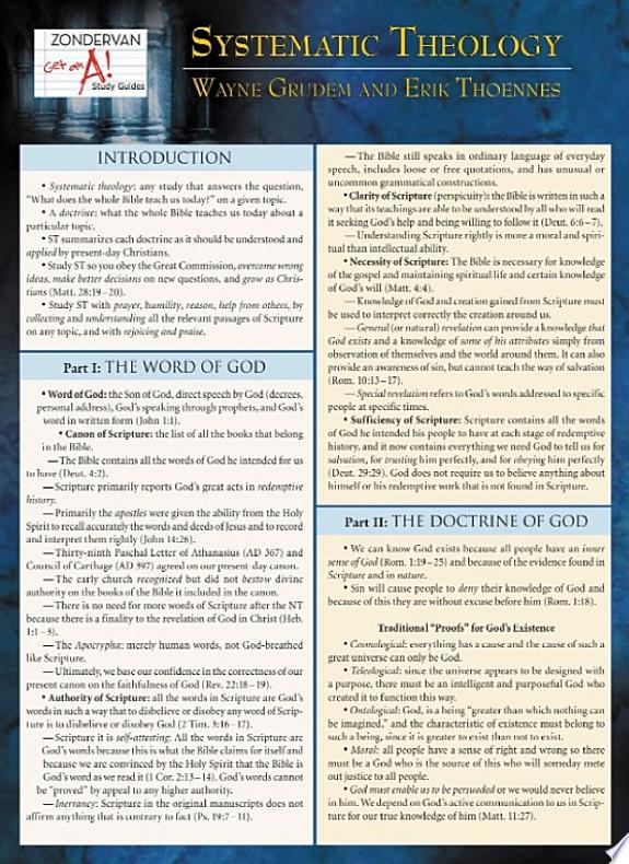 Systematic Theology Laminated Sheet by Erik Thoennes book cover