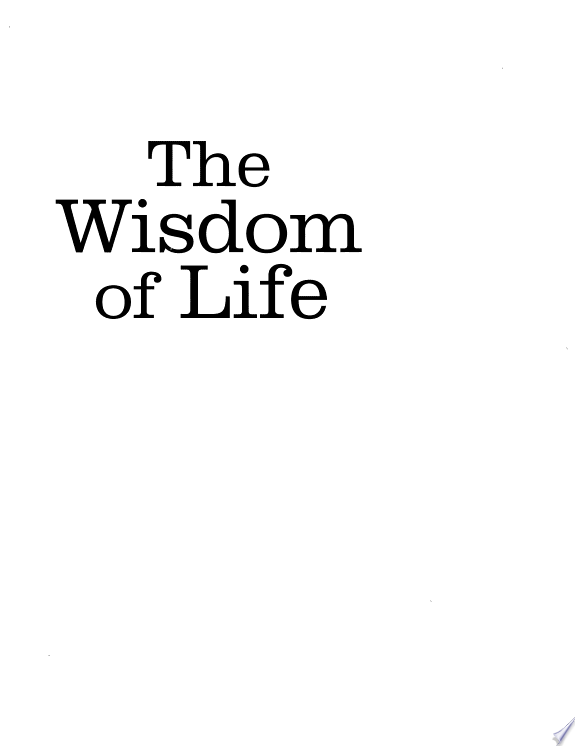 The Wisdom of Life by Arthur Schopenhauer book cover
