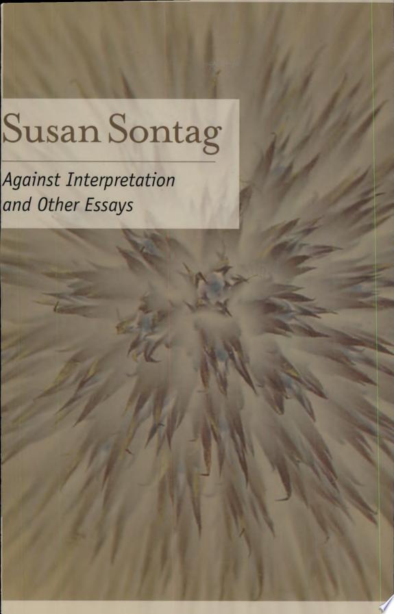 Against Interpretation by Susan Sontag book cover