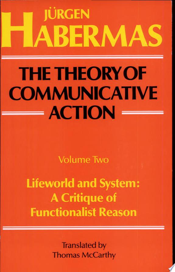 The Theory of Communicative Action: Volume 2 by Juergen Habermas book cover