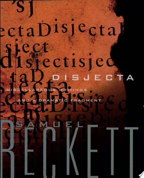 Disjecta by Samuel Beckett book cover