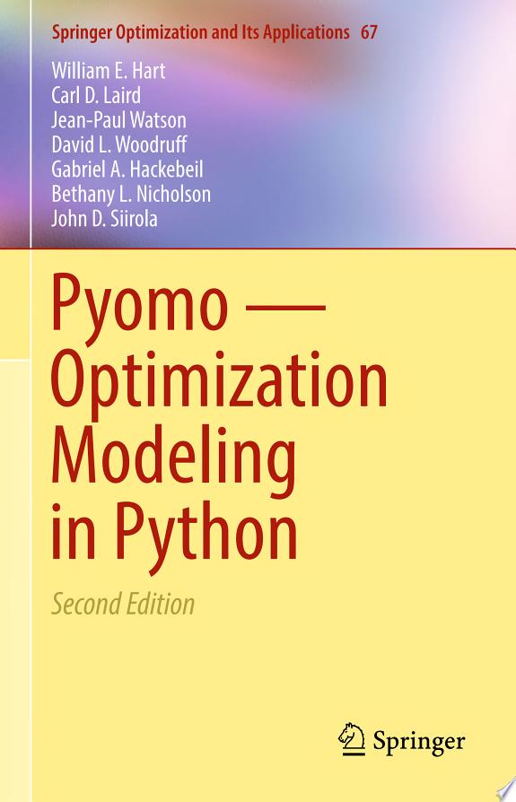 Pyomo — Optimization Modeling in Python by Jean-Paul Watson book cover