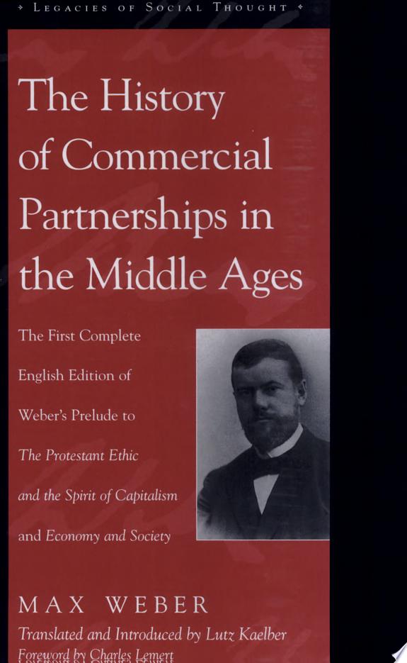 The History of Commercial Partnerships in the Middle Ages by Max Weber book cover
