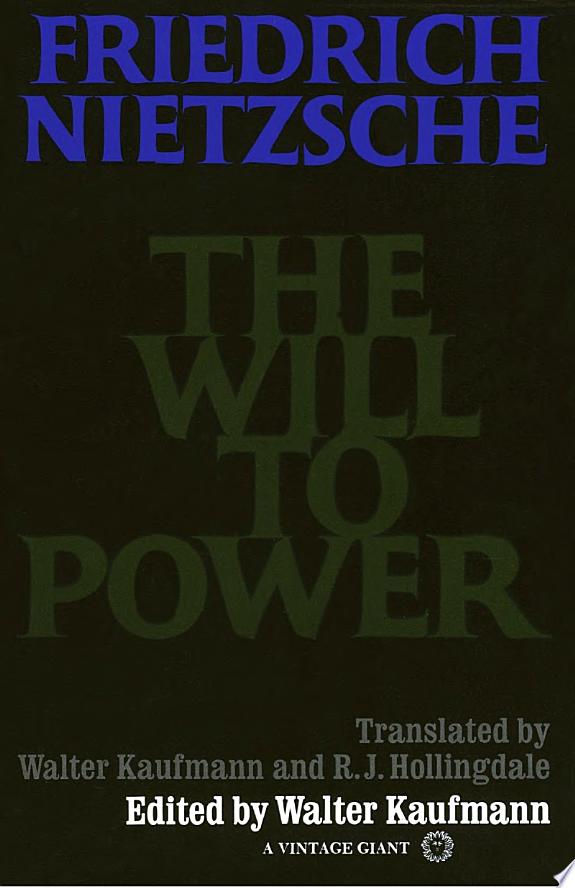 The Will to Power by Friedrich Nietzsche book cover