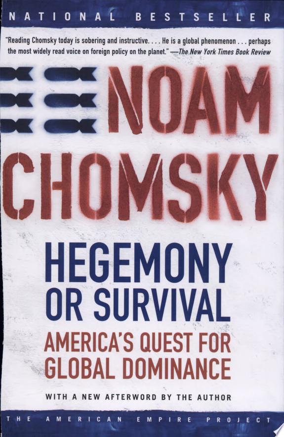 Hegemony or Survival by Noam Chomsky book cover