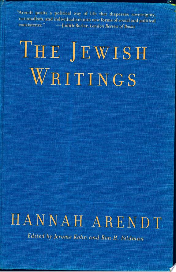The Jewish Writings by Hannah Arendt book cover