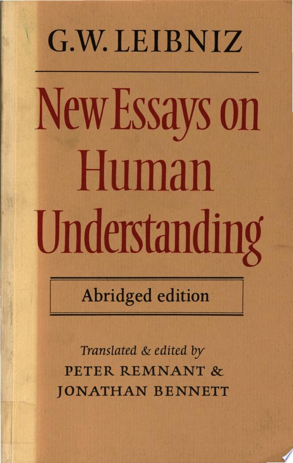 New Essays on Human Understanding Abridged Edition by Gottfried Wilhelm Freiherr von Leibniz book cover