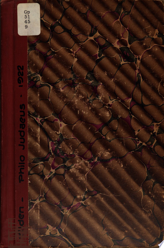 Philo Judaeus by Philo (of Alexandria.) book cover