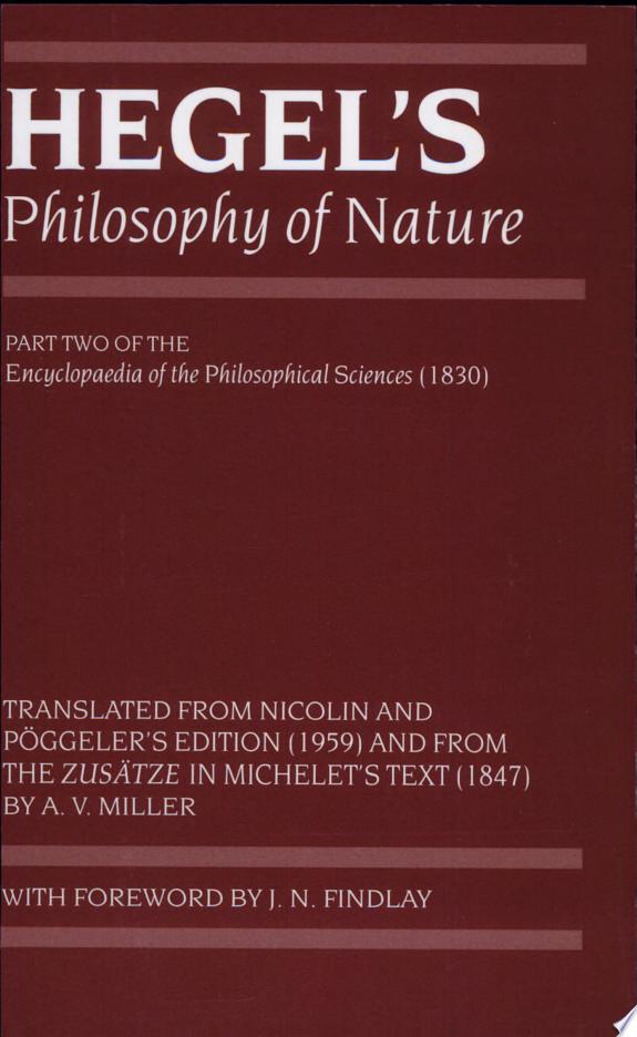 Hegel's Philosophy of Nature by Arnold V. Miller book cover