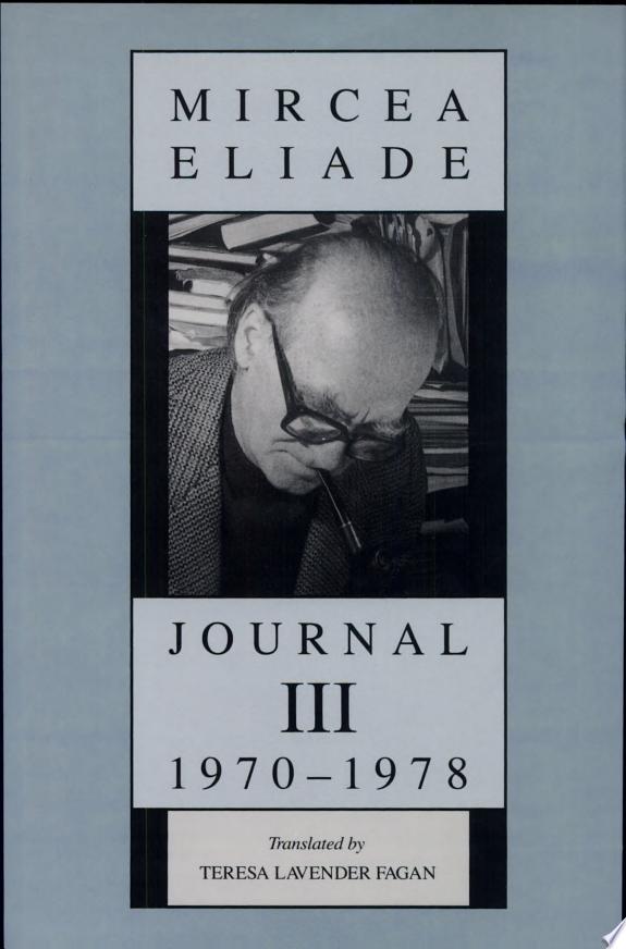 Journal III, 1970-1978 by Mircea Eliade book cover